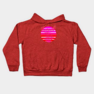 Arising Anew Phoenix and Retro Sunrise Vector Art Pink Red Kids Hoodie